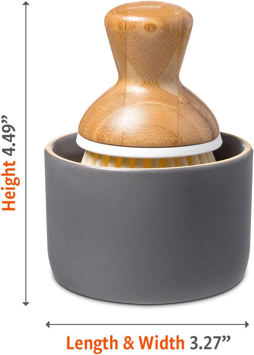 Bamboo Dish Brush with Soap Dispenser