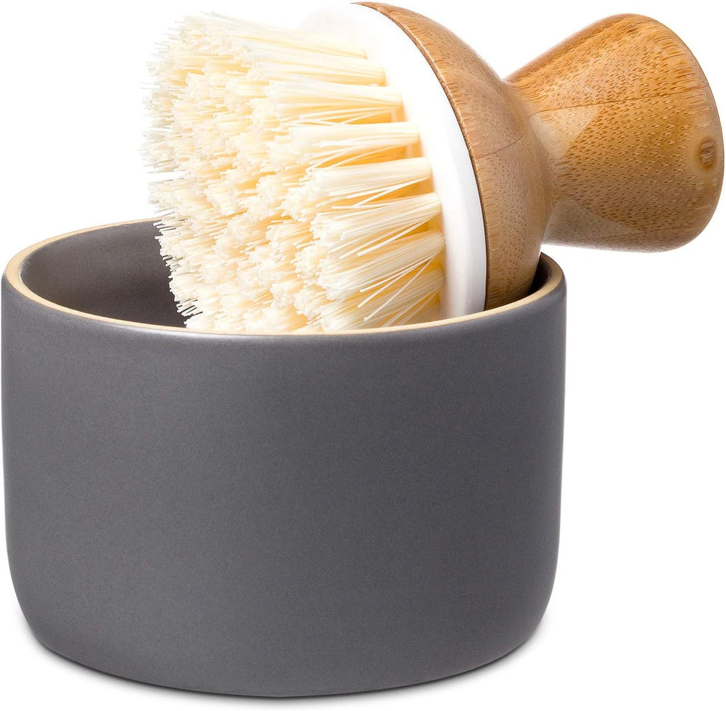 Bamboo Dish Brush with Soap Dispenser