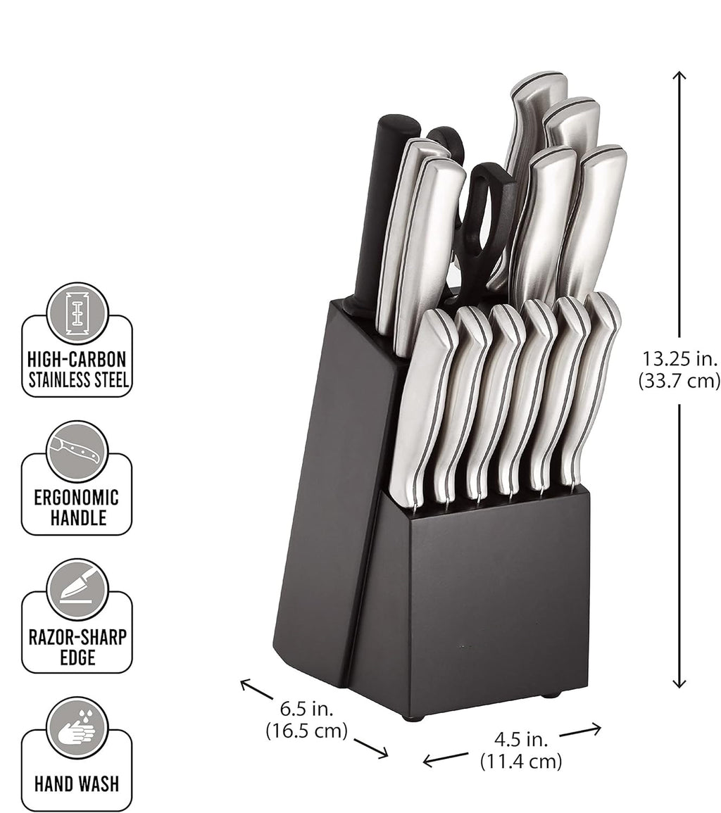 15-Piece High-Carbon Kitchen Knife Set