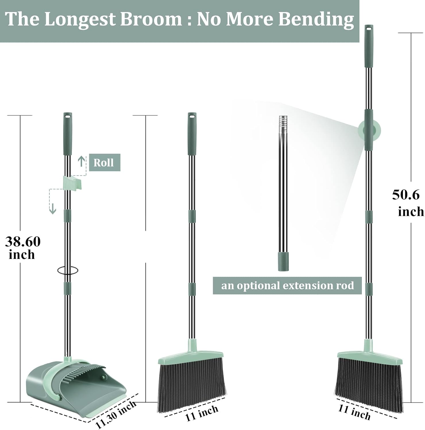 Upright Broom Dustpan Combo for Home
